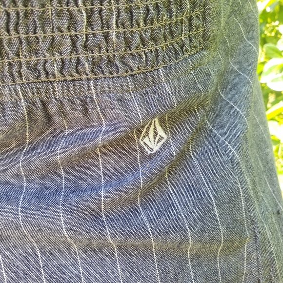 Volcom blue striped spaghetti straps mini dress L - Picture 5 of 8